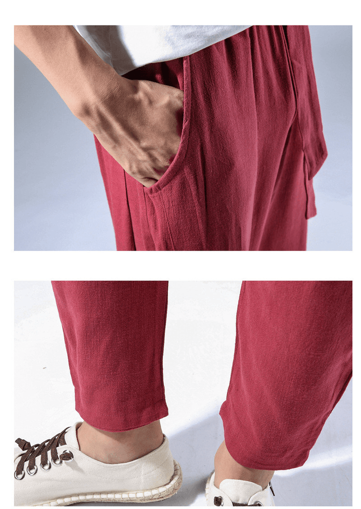 Linen Pants Chinese Style Casual Loose Large Size Harem Pants - MRSLM