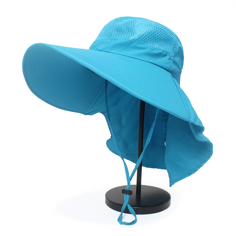 Hat Male Summer Sun Visor Fisherman Hat Outdoor Climbing Sun Hat Neck Guard Sun Hat Anti-Ultraviolet Fishing Hat - MRSLM