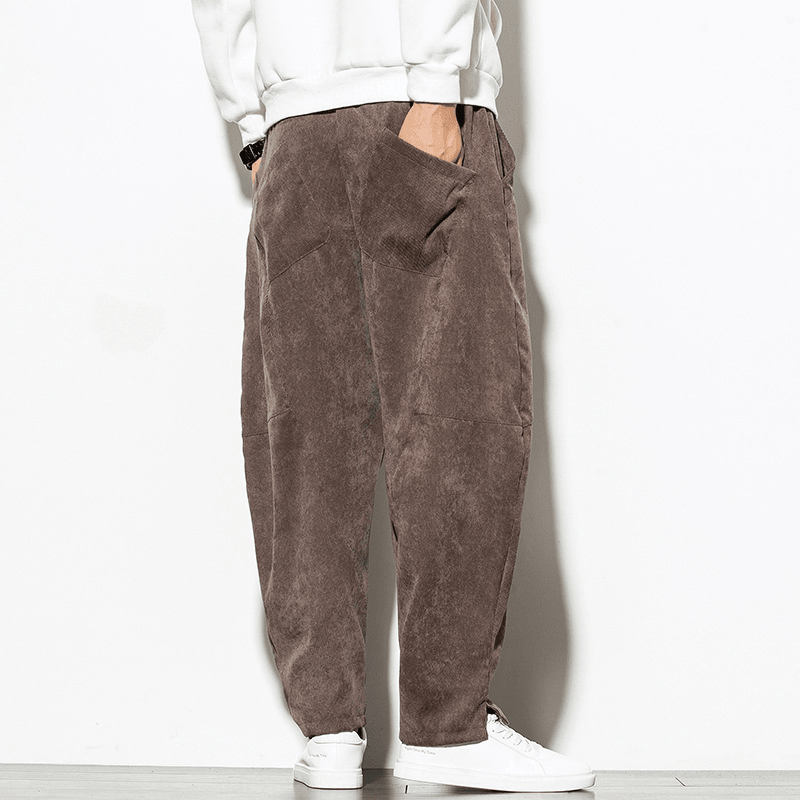 Oversized Corduroy Wide-Leg Pants - MRSLM