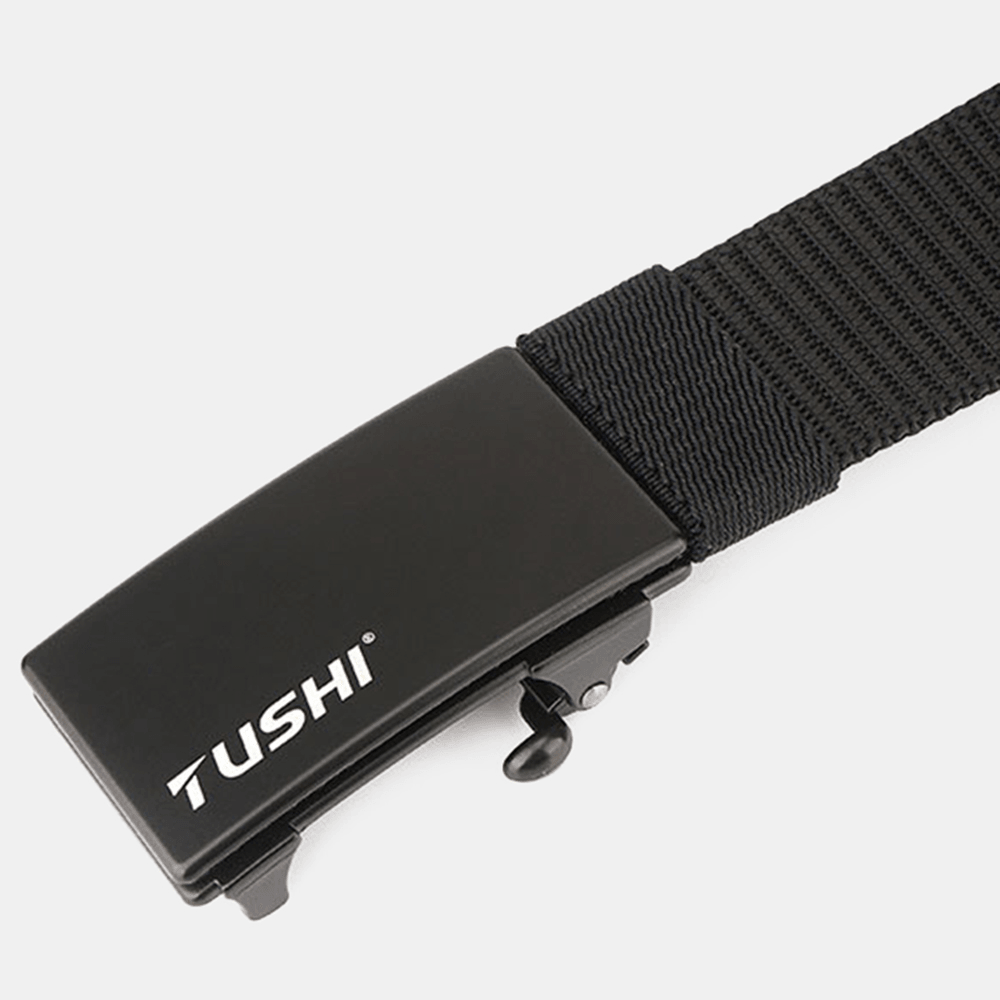 TUSHI 120CM Men'S Automatic Buckle Nylon Belt Simple Belt - MRSLM