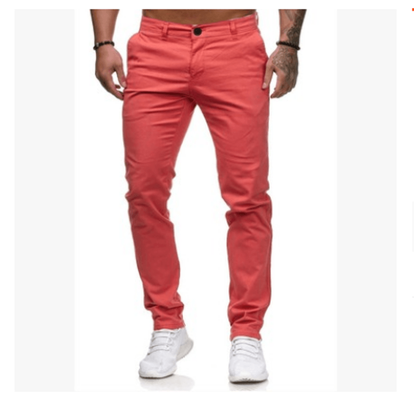 Slim-Fit Men'S Casual Color Trousers - MRSLM