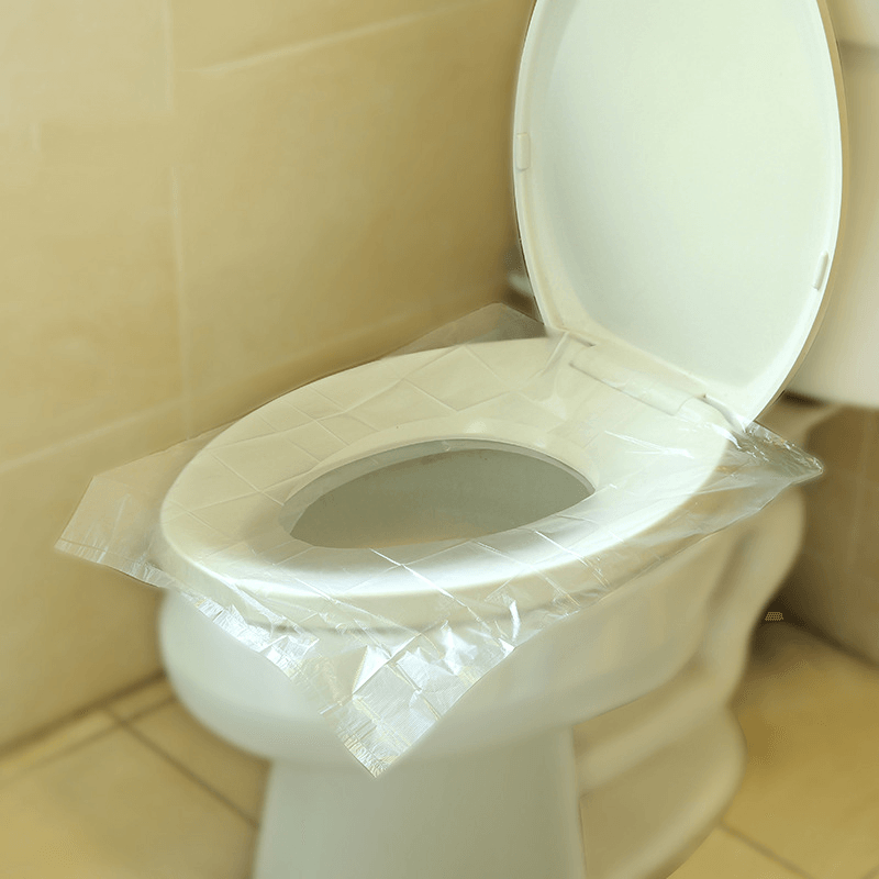 Ipree® 10 Pcs Disposable Toilet Seat Cover Maternal PE Membrane Transparent Travel Toilet Pad Paper Padded Cushion Paper - MRSLM