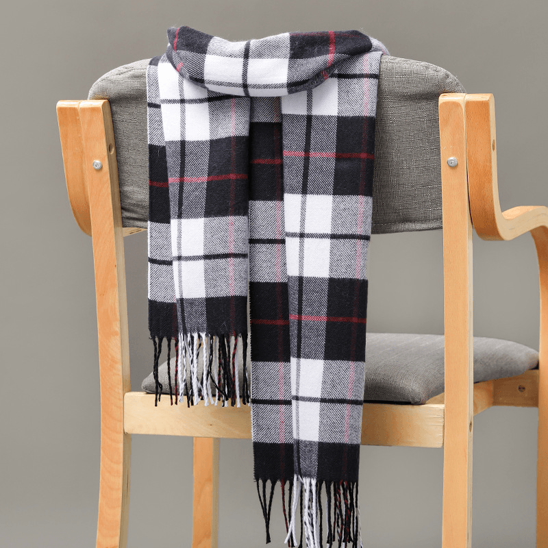 British Plaid Imitation Cashmere Tassels Couple Parent-Child Men'S Scarf - MRSLM