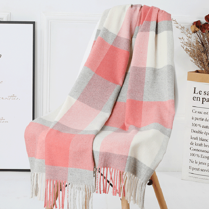 Wool Plaid Women Autumn and Winter Warm Scarf - MRSLM