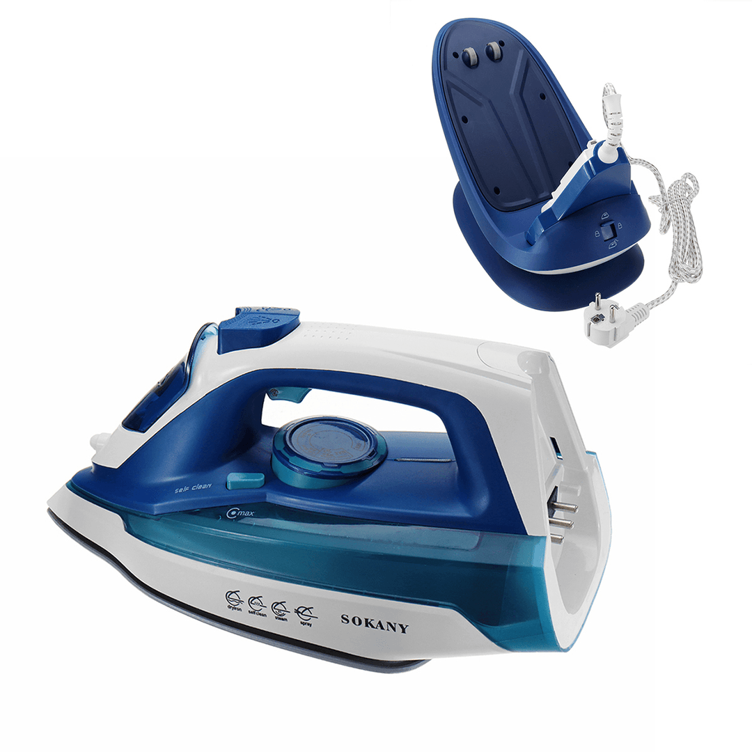 Electric Steam Iron with Charging Base 5 Level Temperature Control Overheat Protection Steam Clothes - MRSLM
