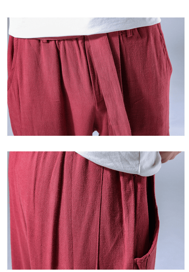 Linen Pants Chinese Style Casual Loose Large Size Harem Pants - MRSLM