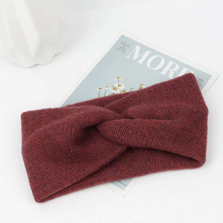 Simple and Versatile Wide-Sided Cross Woven Knitted Headband - MRSLM
