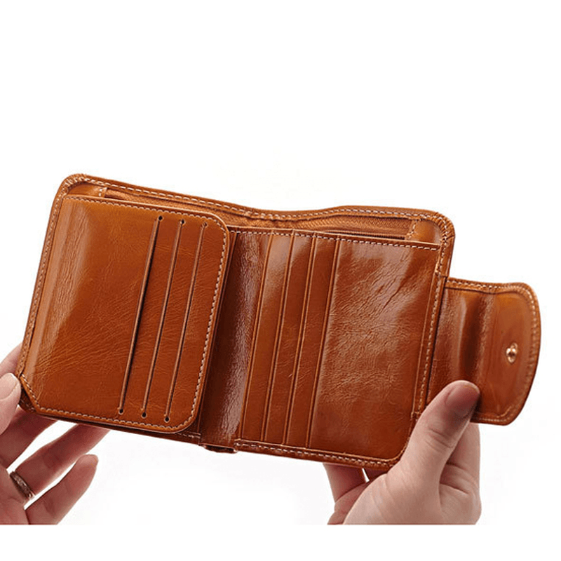 Women Genuine Leather Wallet Business Card Holder Purse - MRSLM