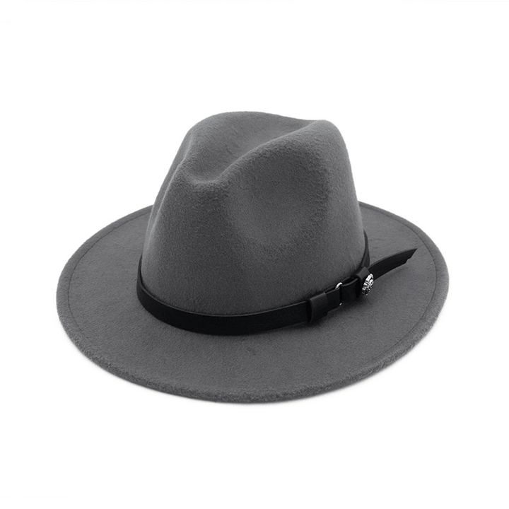 Jazz Flat Brim Felt Straight Brim Hat - MRSLM