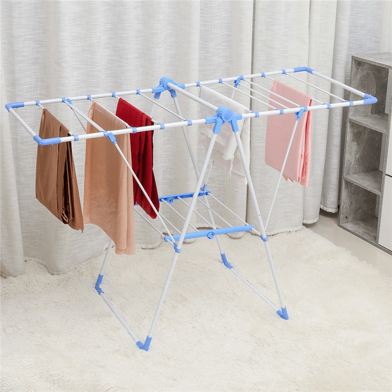 Foldable Durable Lightweight Drying Racks Iron and Sturdy PP Joints Portable Multi-Functional No Assembly Required Clothes Rack - MRSLM