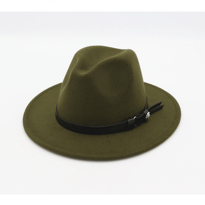 Jazz Flat Brim Felt Straight Brim Hat - MRSLM