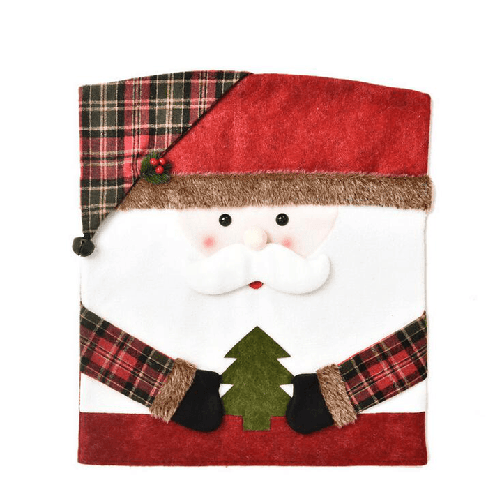 2020 Christmas Cartoon Santa Claus Snowman Printed Non-Woven Fabric Chairs Cover Xmas Navidad Decorations Party Supplies - MRSLM