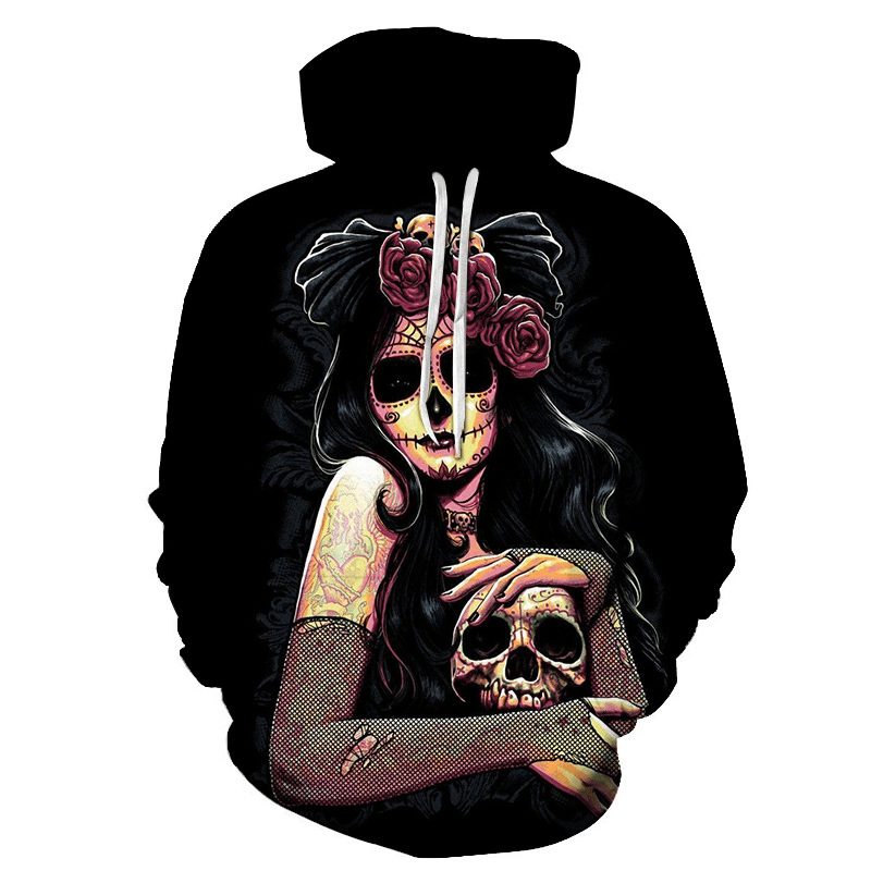 Gothic Retro Beauty Mask Skull Sweatshirt - MRSLM