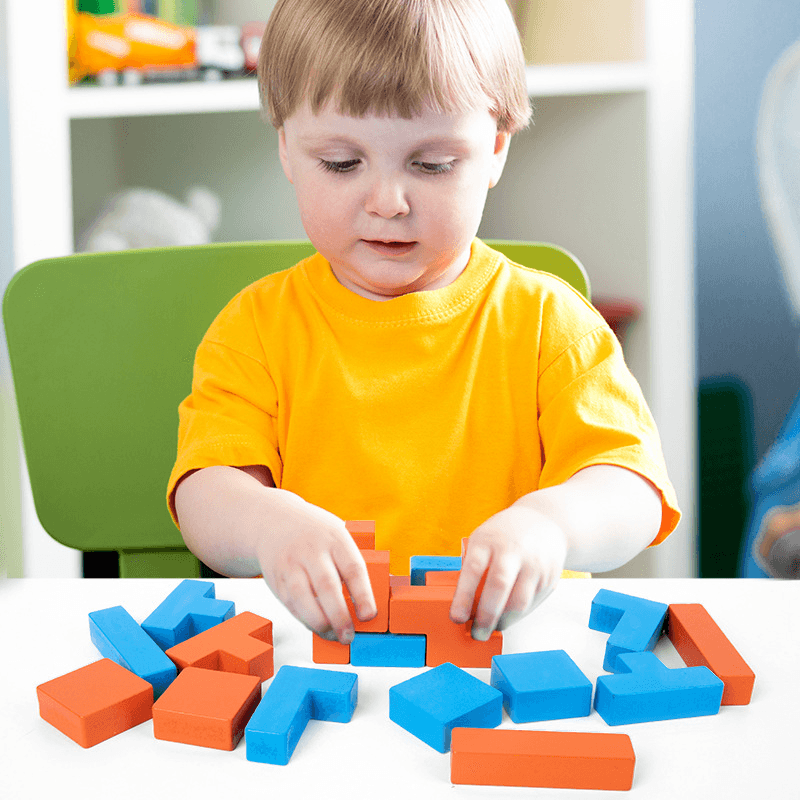 Logical Thinking Lock Code Building Blocks to Build Wooden Toys - MRSLM