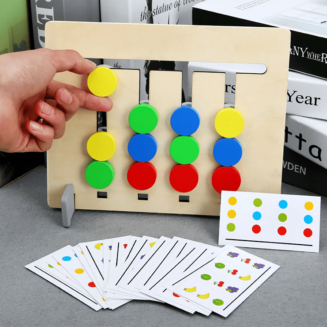 Funny Double-Sided Color Fruit Matching Game Children Wooden Montessori Toys Logical Reasoning Training Kids Educational Toy Gift - MRSLM