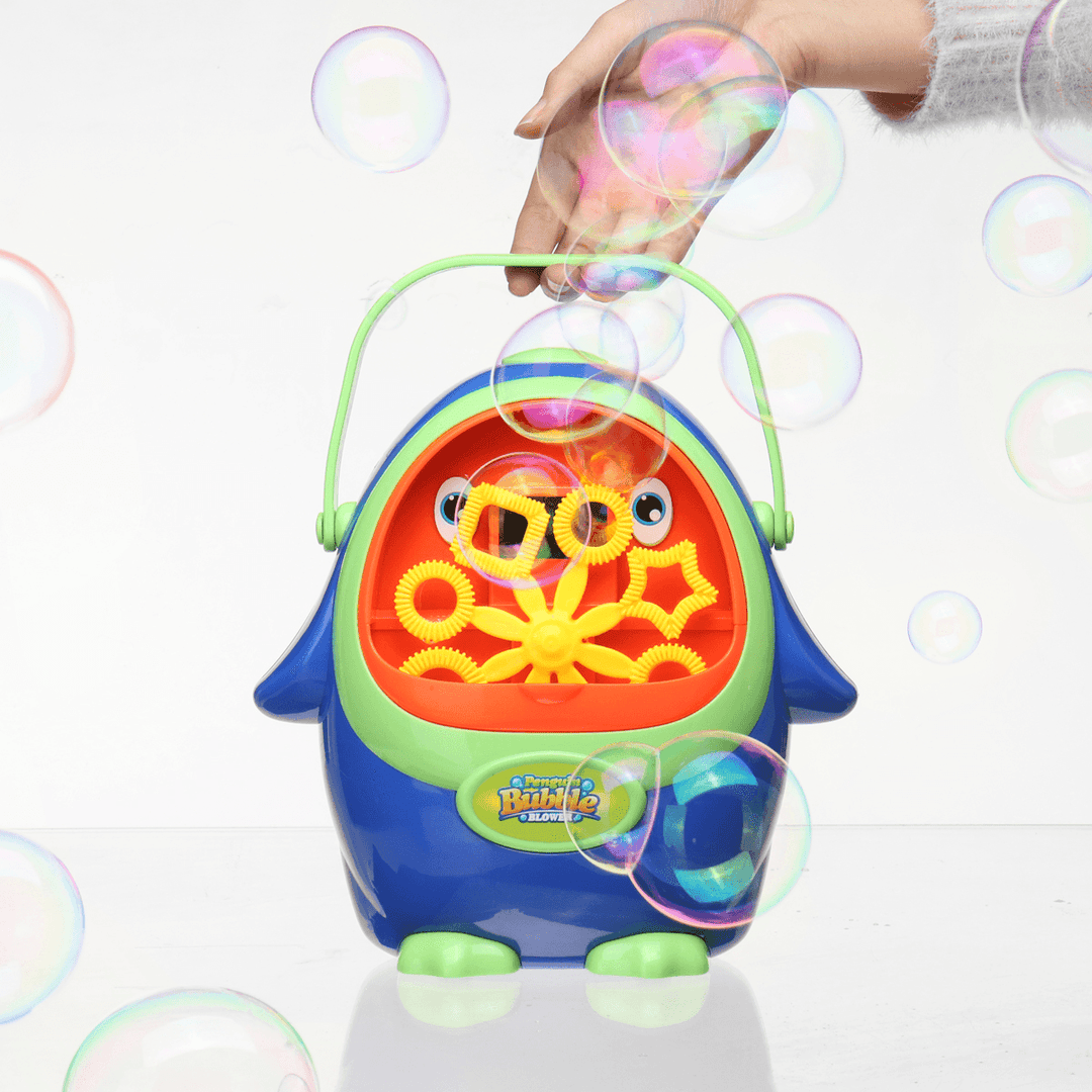 Automatic Electric Penguin Bubble Machine Handheld Bubble Making Machine Outdoor Games Children'S Toys Gifts - MRSLM