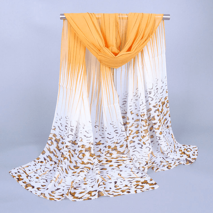 Leopard Print Chiffon Long Women'S Scarf - MRSLM