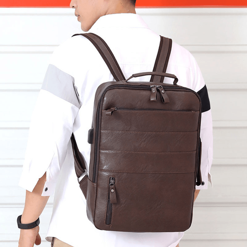 Multifunctional Large Capacity Backpack Laptop Bag with USB Charging Port for Business - MRSLM