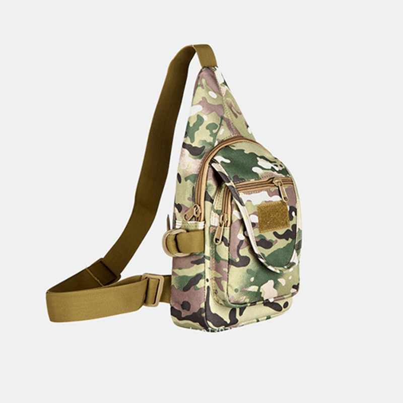 Men Oxford Waterproof Multi-Pocket Tactical Sling Crossbody Bag Chest Bag Sling Bag - MRSLM