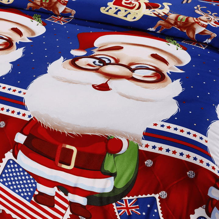 Christmas Santa Duvet Cover Bedding Set Pillowcase Sheet Quilt Covers Bedclothes for Bedroom Decor - MRSLM