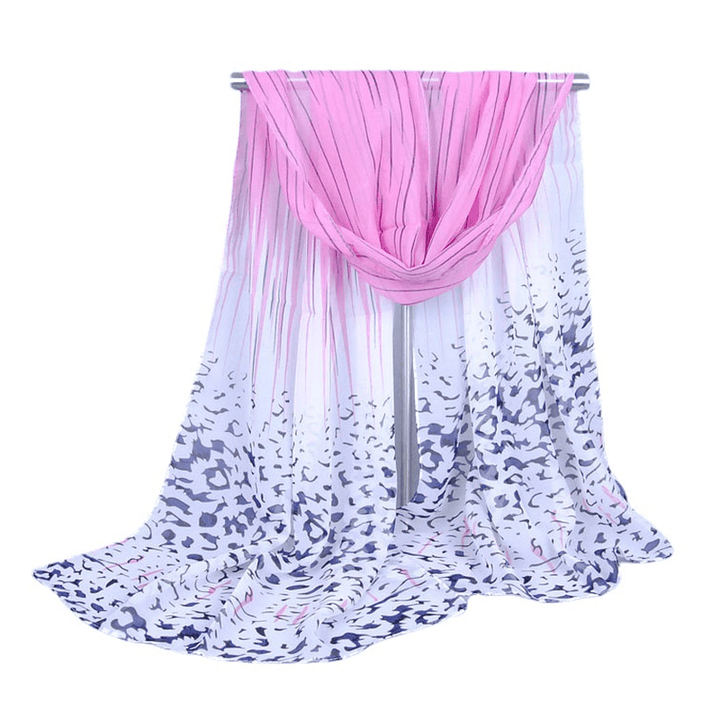 Leopard Print Chiffon Long Women'S Scarf - MRSLM