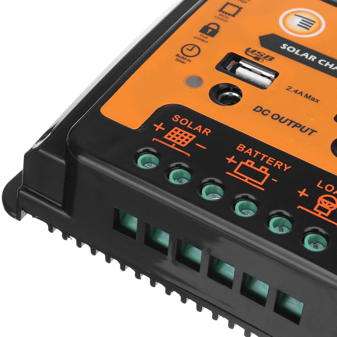 30A/50A/70A 12V/24V 2 USB Solar Charge Controller Intelligent PWM Solar Panel Battery Regulator Solar Controller - MRSLM