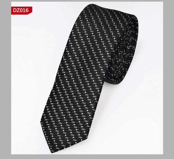 British Style Polyester Yarn Dyed Male 5Cm Narrow Tie - MRSLM