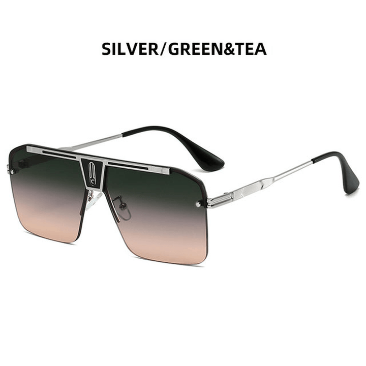 Fashion Large Square Metal Sunglasses - MRSLM