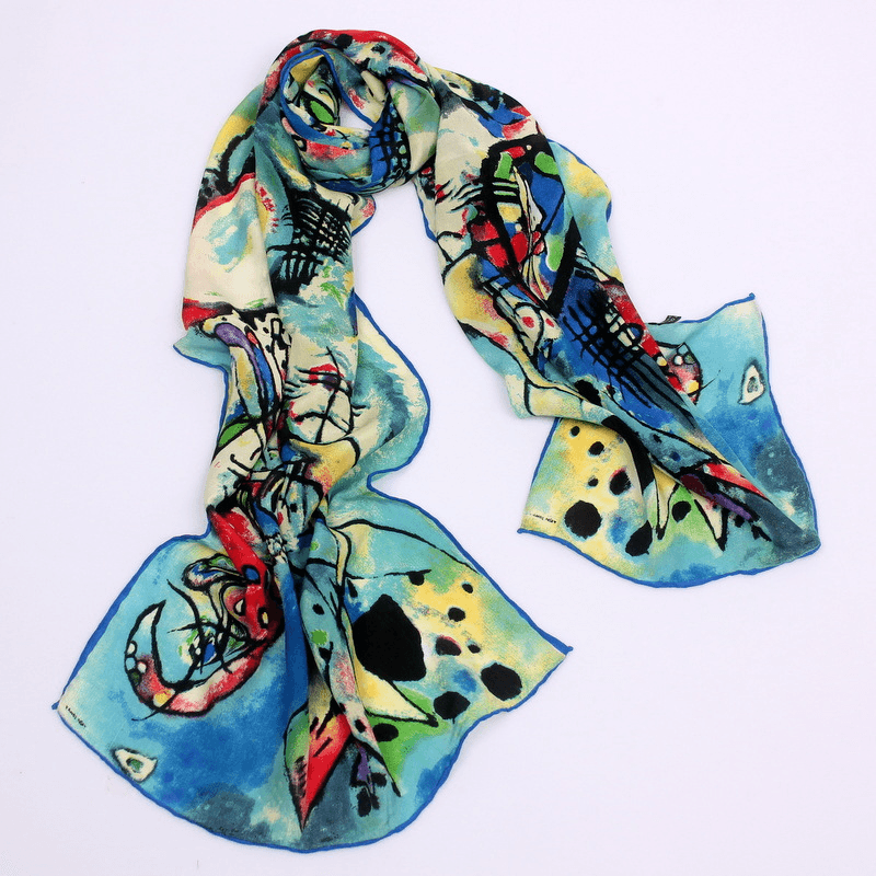 Silk Oil Painting Scarf Female Silk - MRSLM