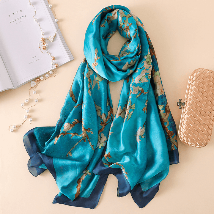 Fashionable Women'S Simple Printed Thin Silk Scarf - MRSLM