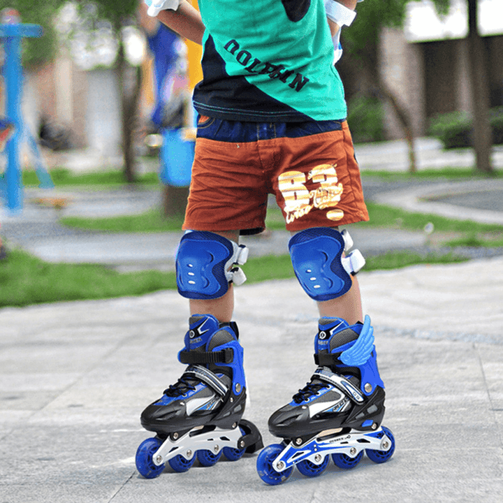 Unisex Adjustable Four Flashing Wheels Skates Shoes Wear-Resisting Rollerblade Skate Shoes - MRSLM