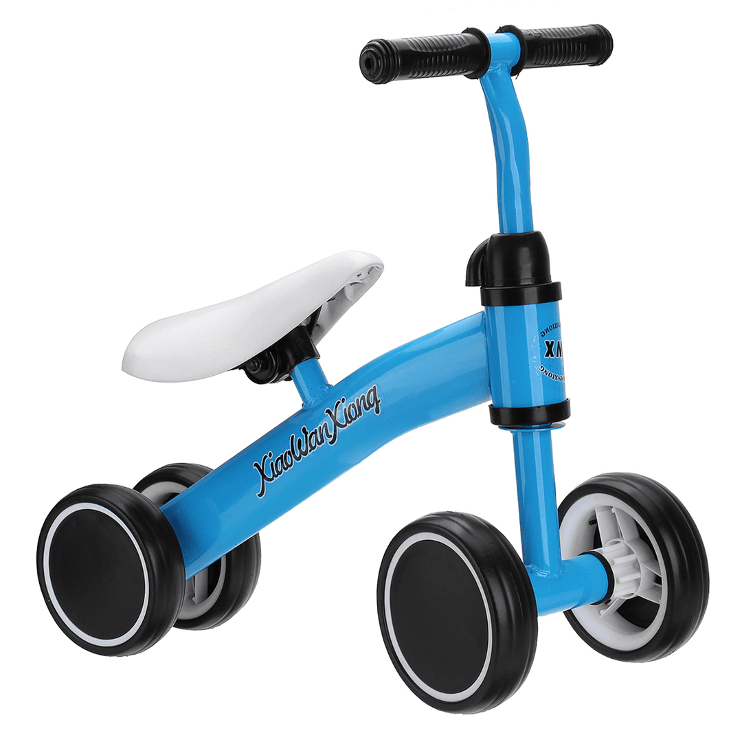 12 Inch 4 Wheels Kids No Pedal Balance Bikes for Aged 1-3 Toddler Children Bicycle with Non-Pneumatic EVA Tires Blance Training - MRSLM