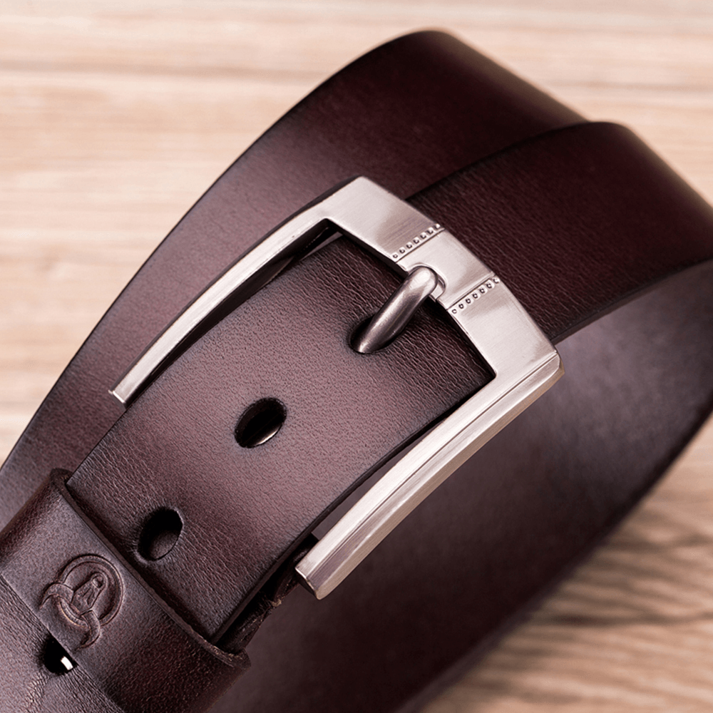 BULLCAPTAIN Genuine Leather Ointment Leather Business Casual Pin Buckle Belt Leather Belt for Men - MRSLM