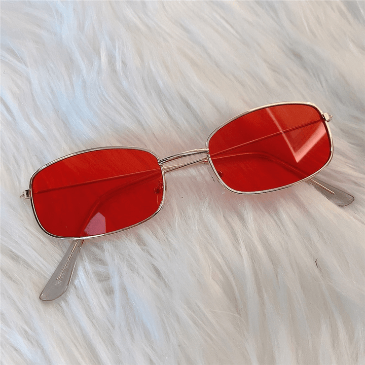 Sunglasses European and American Niche Box Jump Di Sunglasses Color Retro Hong Kong Style Gold - MRSLM