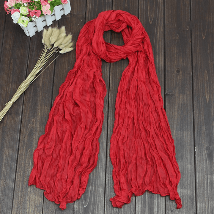 Bali Pure Cotton Yarn Fold Scarf Children Candy Color Autumn - MRSLM