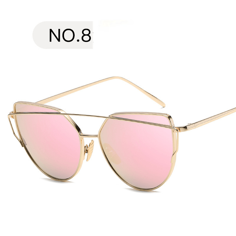 Design Mirror Rose Gold Vintage Cateye Fashion Sun Glasses Lady Eyewear - MRSLM