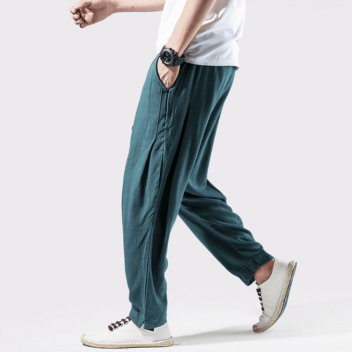 Linen Pants Chinese Style Casual Loose Large Size Harem Pants - MRSLM