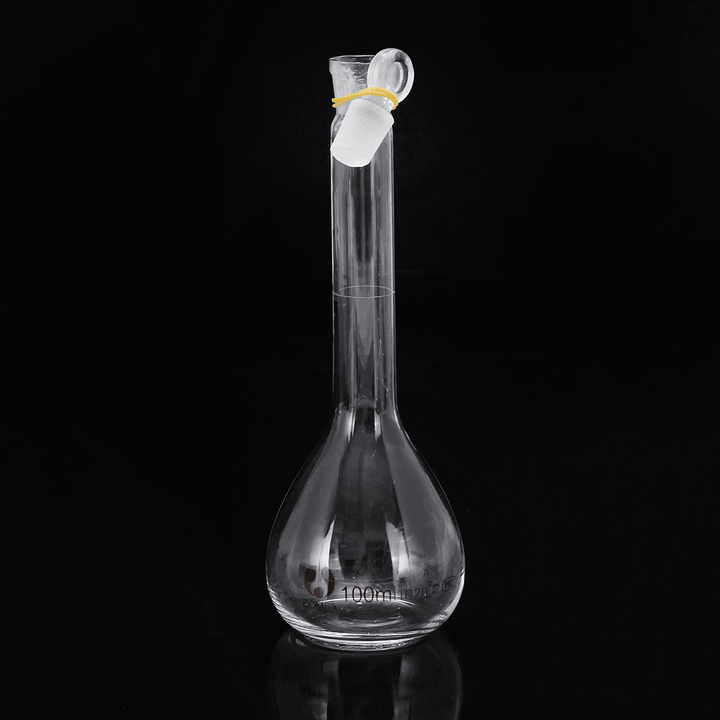 100Ml Clear Glass Volumetric Flask W/ Glass Stopper Lab Chemistry Glassware - MRSLM