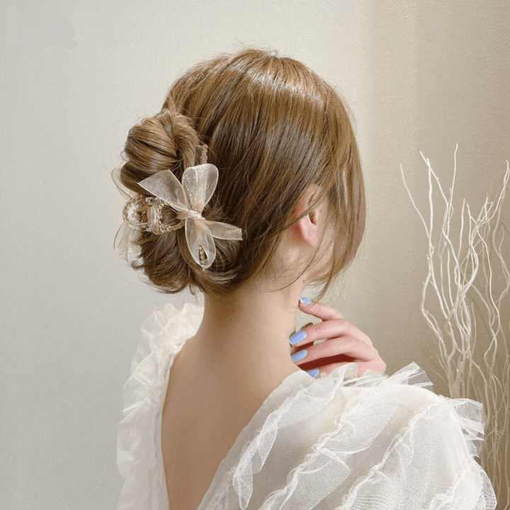 Premium Net Yarn Bow Hairpin Female Small Group Hair - MRSLM