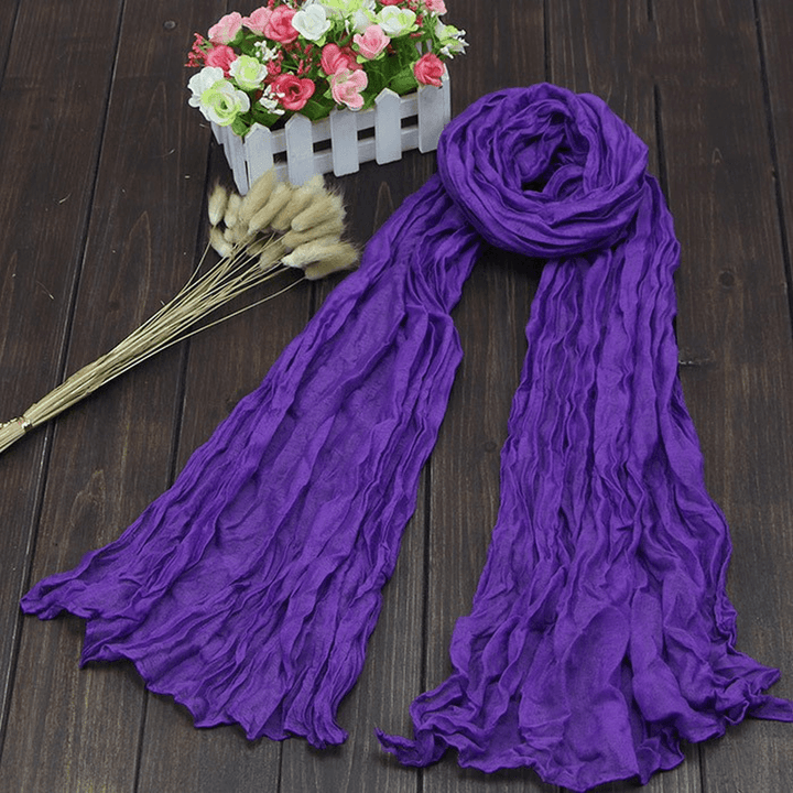 Bali Pure Cotton Yarn Fold Scarf Children Candy Color Autumn - MRSLM