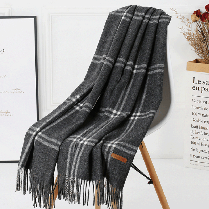 Wool Plaid Women Autumn and Winter Warm Scarf - MRSLM