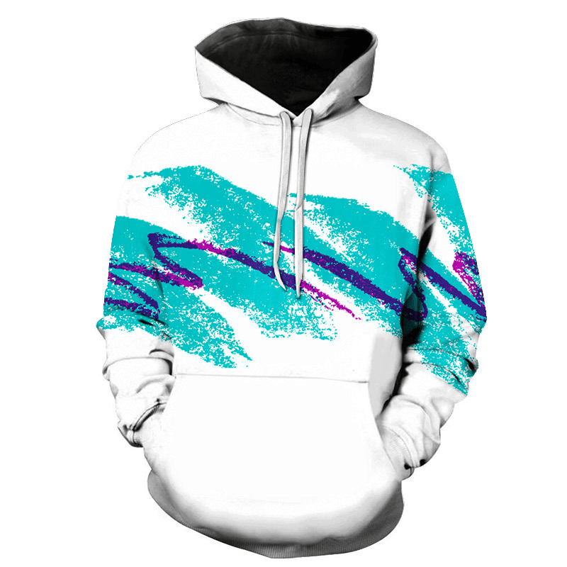 Hooded Sweater Casual Watercolor Pattern - MRSLM