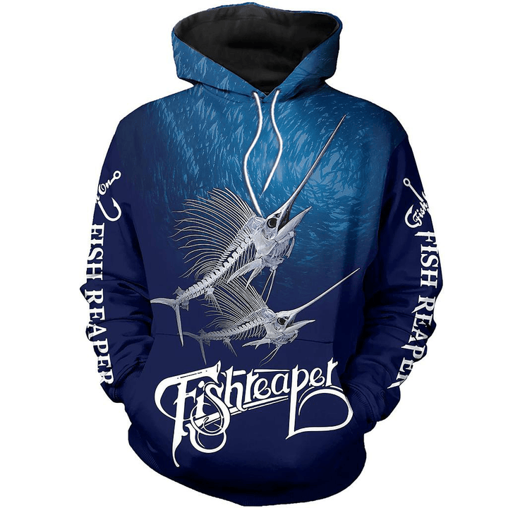 Fishing Enthusiasts Hoodie Digital Printing Outdoor Sports Loose Hoodie with Hood - MRSLM