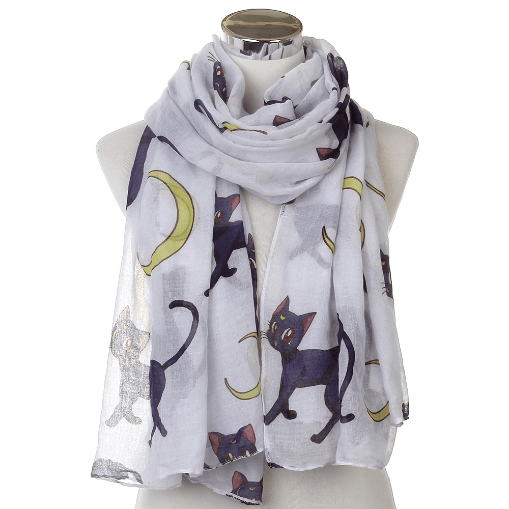 New Fashion Oversized Soft White Cat Moon Long - MRSLM