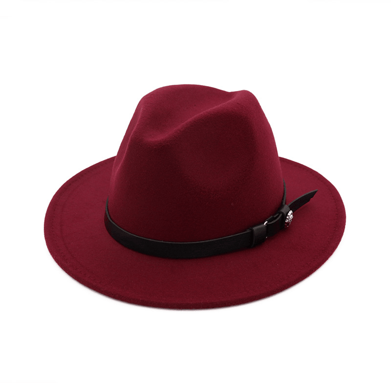 Jazz Flat Brim Felt Straight Brim Hat - MRSLM