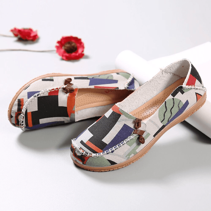 Women Colorful Pattern Exclusively Sold Slip Resistant Flats - MRSLM