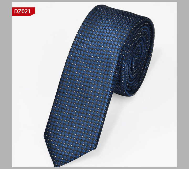 British Style Polyester Yarn Dyed Male 5Cm Narrow Tie - MRSLM