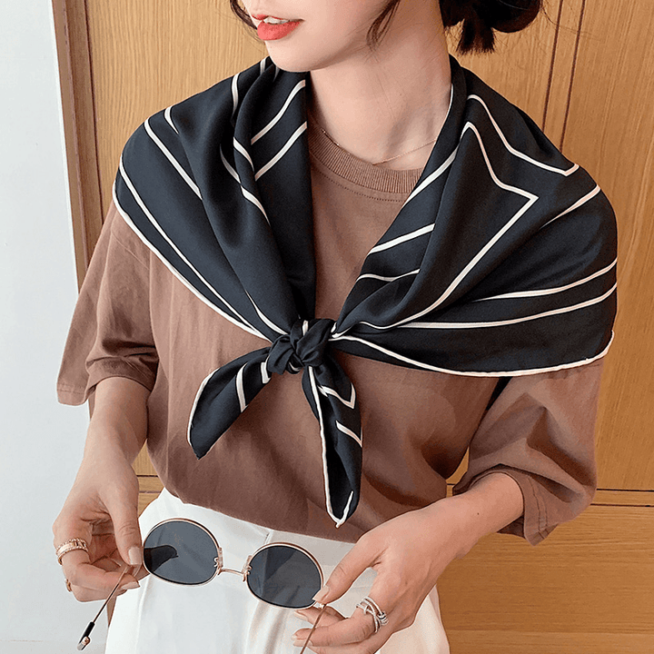 Retro Temperament Silk Scarf Women Wild Simple Sunscreen Travel Headscarf - MRSLM