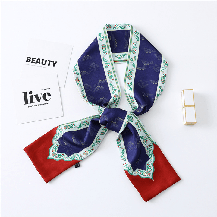 Narrow Long Silk Scarf Female Print Small Scarf Small Streamer Scarf - MRSLM