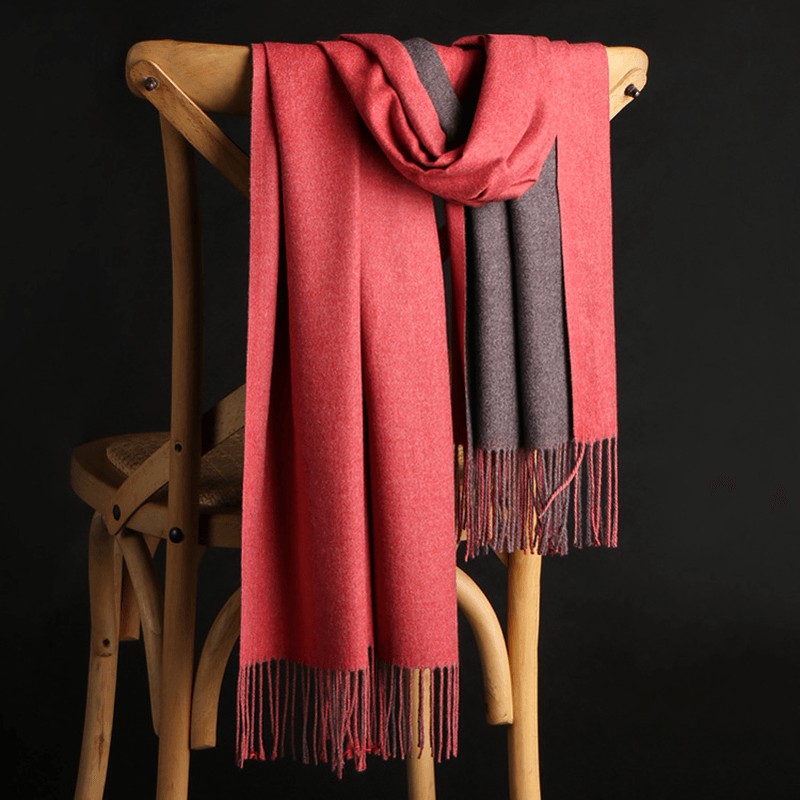 Double-Sided Cashmere Scarf Women Winter Korean Style Wild Tassel Shawl - MRSLM